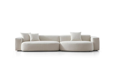 Bleecker 131 inch modern bouclé sofa by Soho Concept in off white bouclé fabric