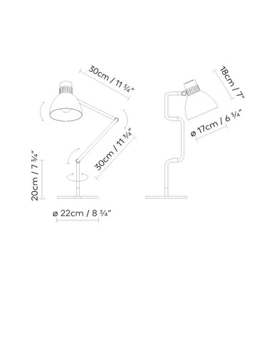 Measurements for the Blux System T30 (line drawing)