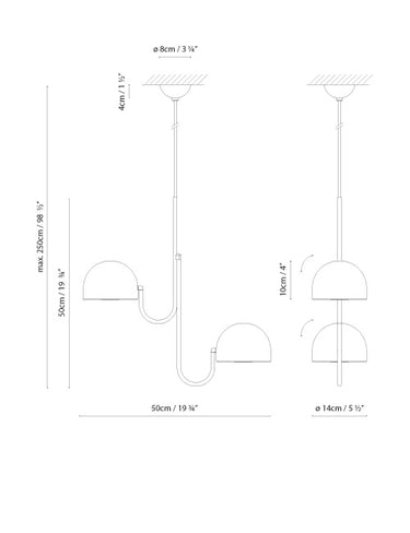Measurements for the Bowee S2 (line drawing)