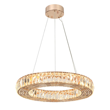 Crystal Gold Drum Chandelier - Modern 22" Brusmogan Style