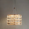Brusmogan 6-Light Gold Chandelier: Modern Crystal Cylinder LED Ceiling Light Fixture