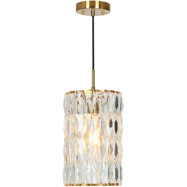 Brusmogan Gold Cylinder Pendant Light - Modern Glam 8 Inch