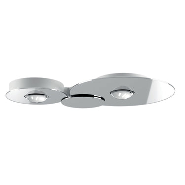 Bugia Double ceiling flush light by Lodes in glossy white finish with dual LED lenses