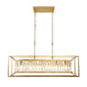 Bulbophyllum Modern Brass & Crystal Rectangle Chandelier - 37"