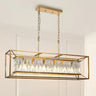 37" Rectangular Crystal Chandelier - Brass Finish