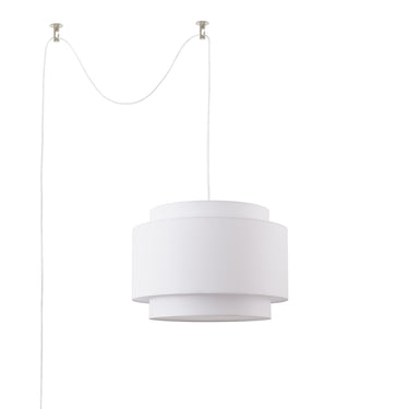 Nova Coronado Swag Lamp in White body, Satin Nickel base, photo 1