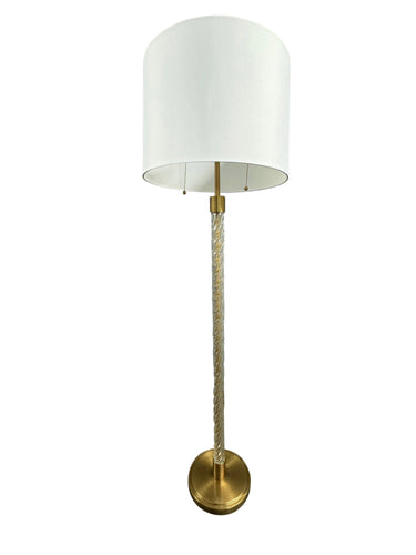 House of Troy Chloe 60" brushed brass single column glass twin pull floor lamp