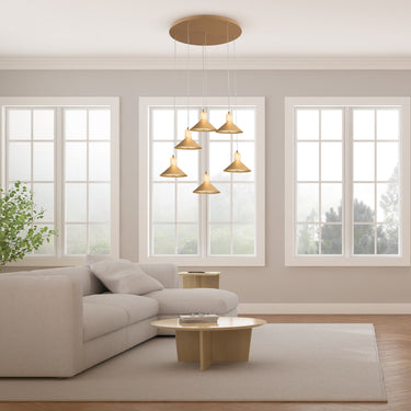 Finesse Decor Spanish Alabaster & Aluminum Six-Light Chandelier