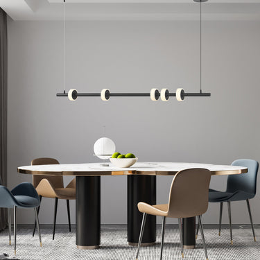 Finesse Decor Aluminum and Spanish Alabaster Chandelier Black