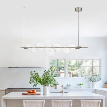 Finesse Decor Aluminum and Glass Chandelier Satin Nickel
