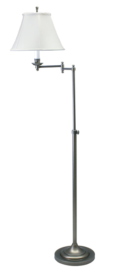 House of Troy Club Adjustable Antique Silver Floor Lamps