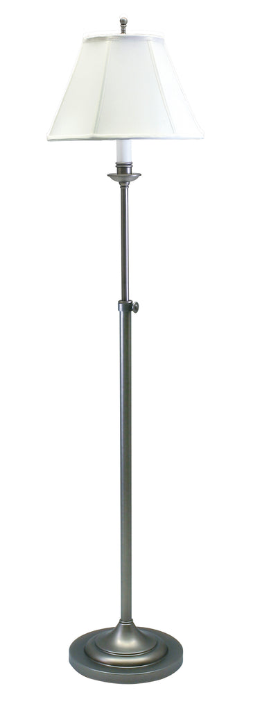 House of Troy Club Adjustable Antique Silver Floor Lamps