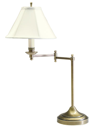 House of Troy Club 25" Antique Brass Table Lamps with swing arm