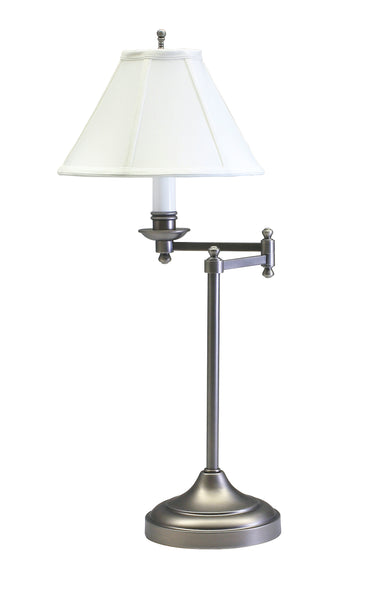 House of Troy Club 25" Antique Silver Table Lamps with swing arm