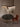 Cascata chandelier in bronze with hanging glass panels above a round glass table and a rust-red chair