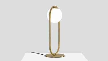 C-Ball T lamp with opal glass sphere by Stone Designs