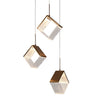 Cendrillon Modern Brass LED Chandelier - 3 Light, Square Design, 17"