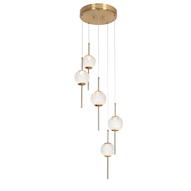 Modern Glam Brass Chandelier, 5-Light, 14" by Cenlindes