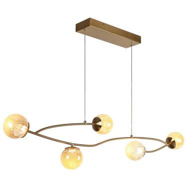 Cenlindes Modern Brass 5-Light Cluster Pendant Light for Kitchen Island