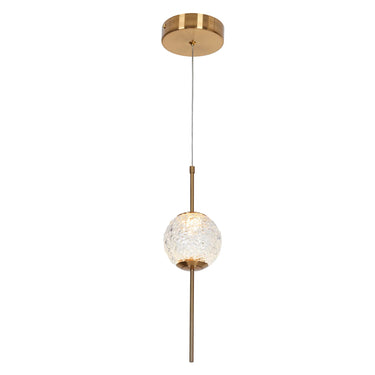 Cenlindes 4.5 Inch Brass Globe Pendant Lighting - 1-Light LED Fixture