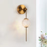 Cenlindes Globe Sconce - 1-Light Brass LED Wall Lamp for Modern Decor