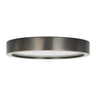 Contemporary dark bronze 13 inch round flush mount, warm white LED, ETL listed