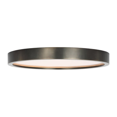 Dark bronze 18 inch circular LED flush mount ceiling light, Kelly Wearstler design