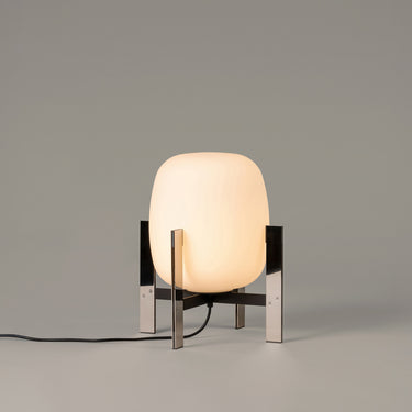 Cesta Metalica Table Lamp by Santa & Cole with opal glass shade