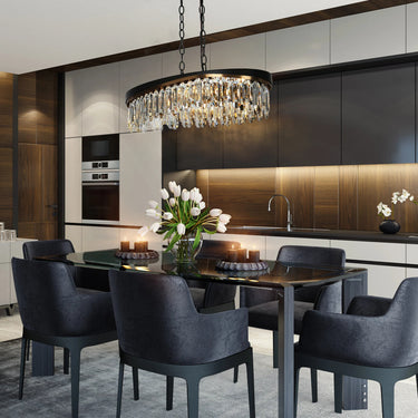 Zephyrine Oval Crystal Chandelier: Brass Glam Lighting