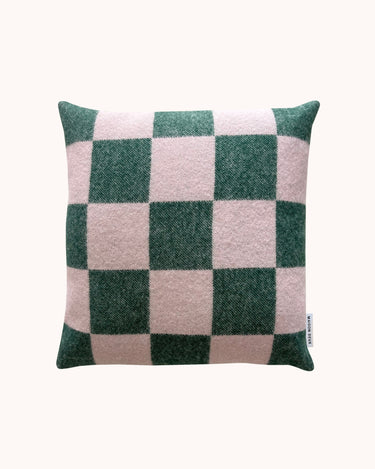 Green & Pink Checkerboard Cushion Cover by Maison Deux, photo 1