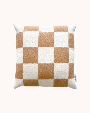 Terra Brown & White Checkerboard Cushion Cover by Maison Deux, photo 1