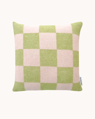 Kiwi & Pink Checkerboard Cushion Cover by Maison Deux, photo 1