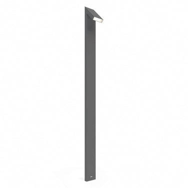 Modern outdoor LED pole light in anthracite grey finish by Artemide, ideal for garden paths and architectural landscapes