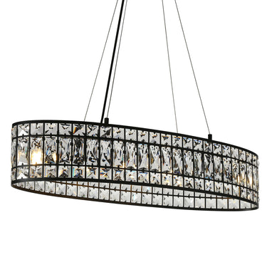 Chispa 4-Light Black Crystal Chandelier - Dimmable Feature