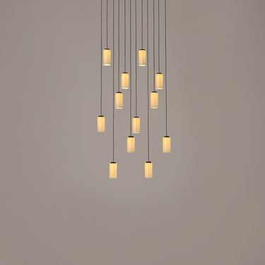 Santa & Cole Cirio Cascada 12-light chandelier with warm LED lighting for modern hotel and residential spaces