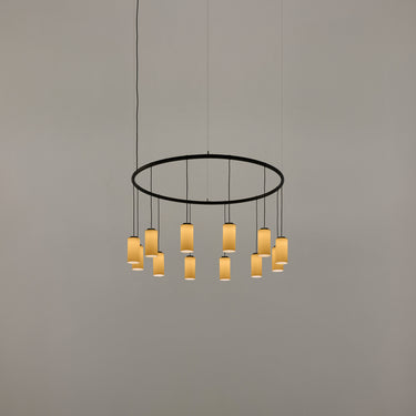 Luxury circular LED chandelier by Santa & Cole for modern interiors