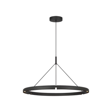 Cloak 36 chandelier in Nightshade Black by Visual Comfort with integrated LED lighting