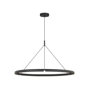 Cloak 48 chandelier in Nightshade Black finish with integrated LED lighting by Visual Comfort