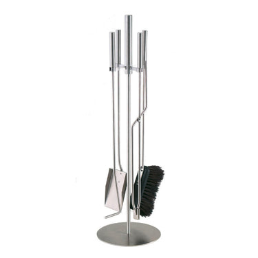 Conmoto Sino Fireside Tools, stainless steel stand with four tools on a round base