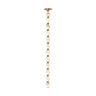 Collier 36 inch Alabaster pendant light with natural brass connectors, showcasing warm LED illumination.