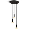 Combi round multi-light LED pendant with frost white glass ball in modern dining room