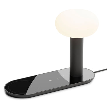 Combi Table Lamp by Koncept with integrated LED and wireless Qi charging pad for office or bedside