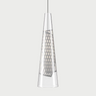 Modern Italian LED pendant light Cono di Luce by Lodes in clear Pyrex glass cone design