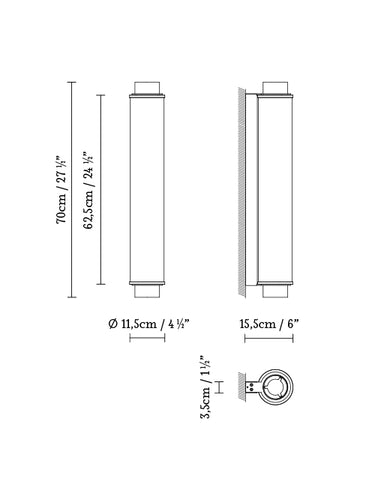 Measurements for the Slim Skin W700 (line drawing)