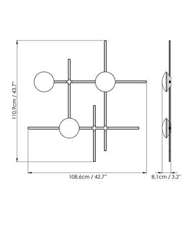 Measurements for the Crosshatch C/W Large (line drawing)