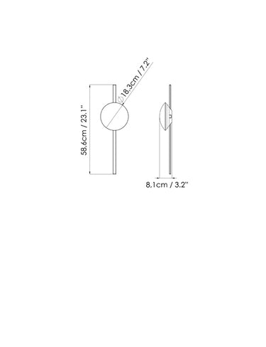Measurements for the Crosshatch C/W Small (line drawing)