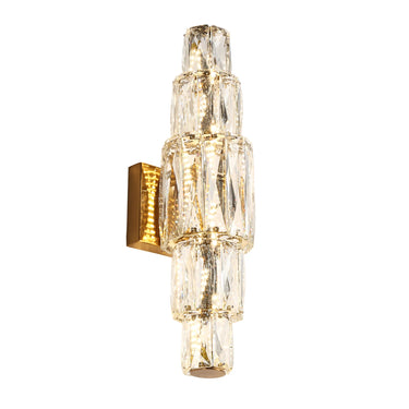 Modern Brass Crystal Wall Sconce - Cryptography
