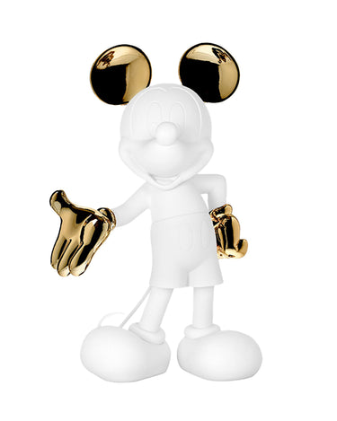 Mickey Welcome 24 in by Leblon Delienne, White & Gold colorway, 60 cm