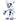One Minute Mickey by Marcel Wanders by Leblon Delienne, White & Delft Blue, chromed gold nose colorway, 60 cm