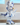 One Minute Minnie by Marcel Wanders by Leblon Delienne, White & Delft Blue, chromed gold nose colorway, 62 cm – image 3